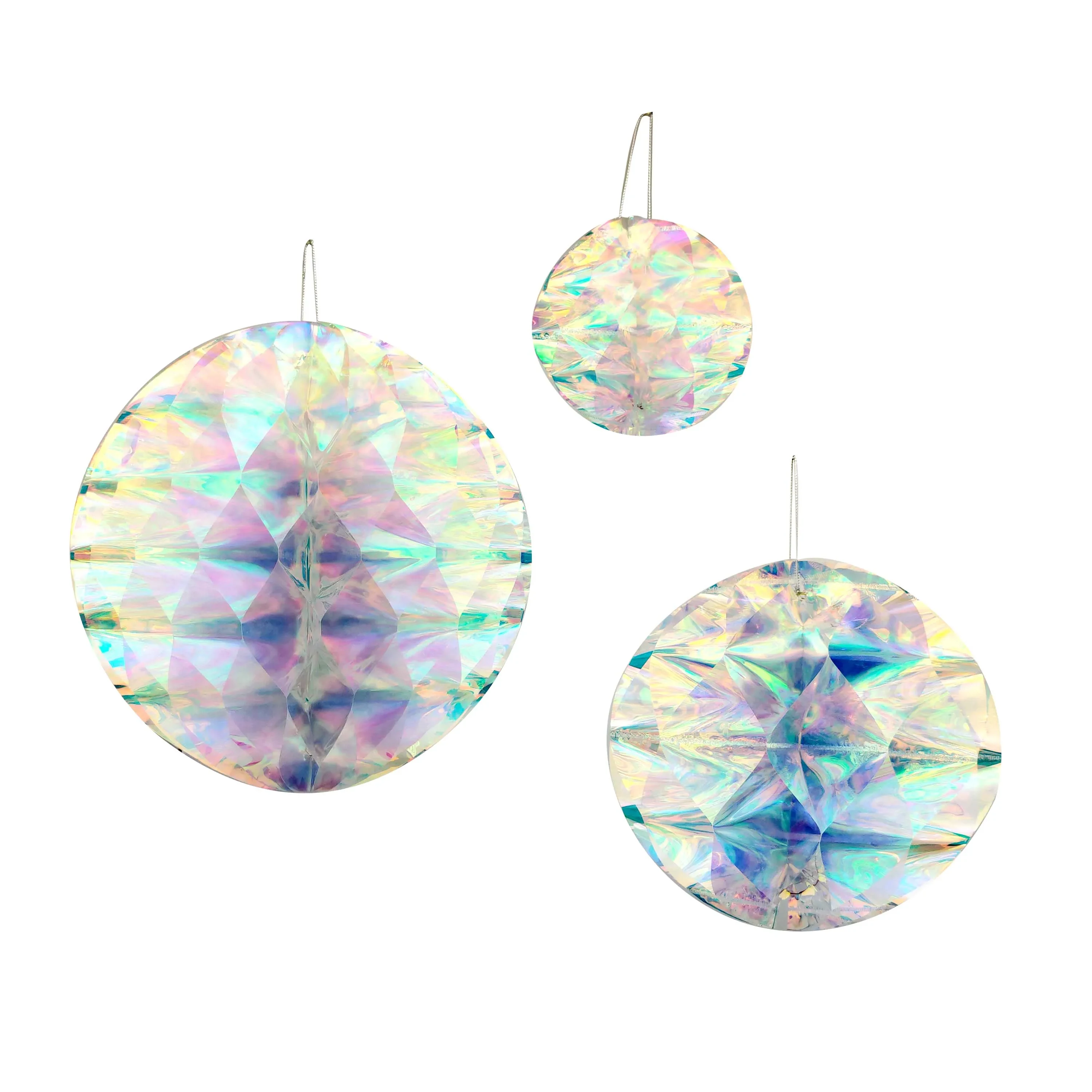 Original representative commercial visual for Set 6" Iridescent PET Material Ornament Ball Indoor Hanging Decorations 4 Color Printed Christmas Easter Father's Day.