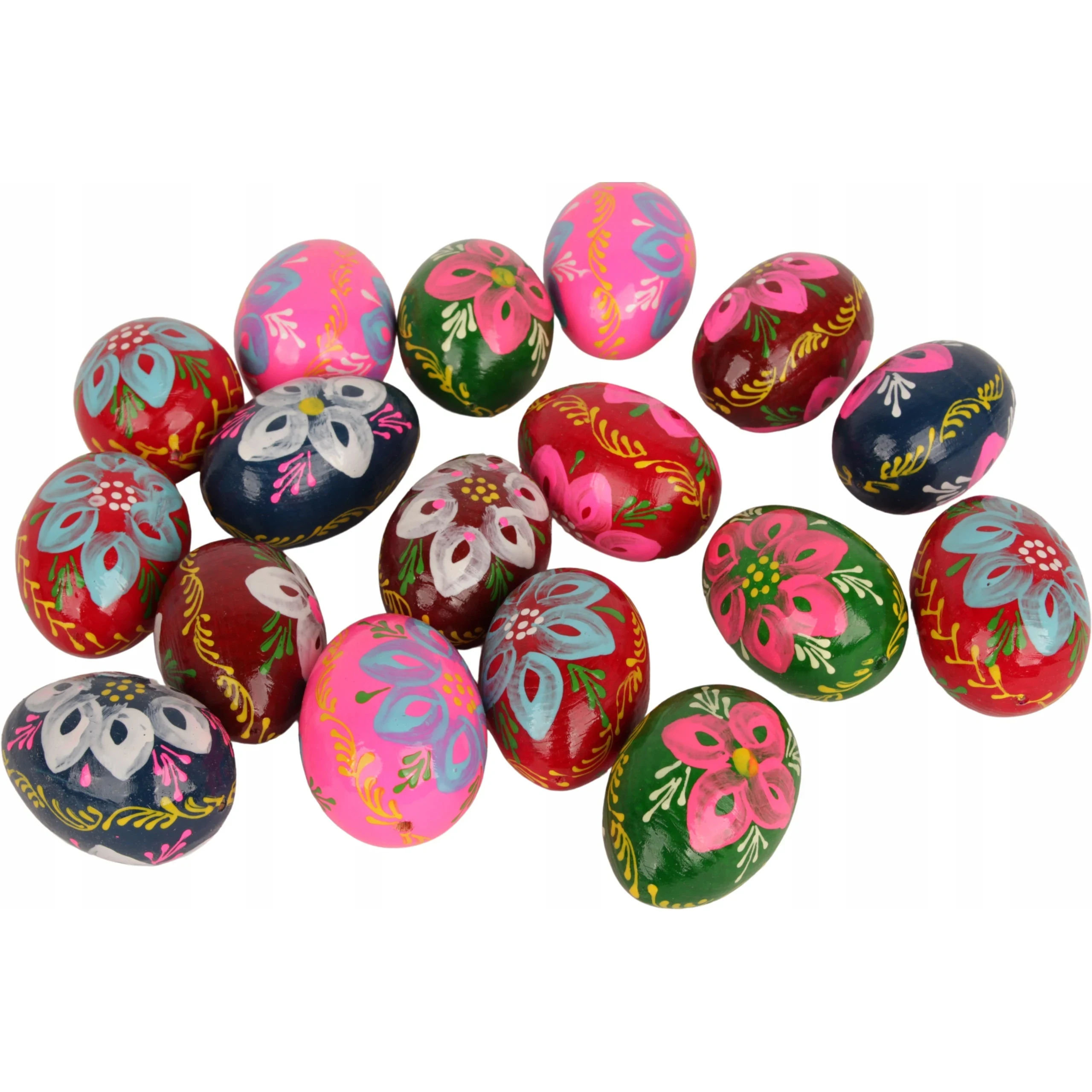 Original representative commercial visual for Efo Polish Premium Hand-Painted European Beech Wood Easter Eggs-Decorative Ornaments 65x45mm Size Wholesale Easter Holiday Decor.
