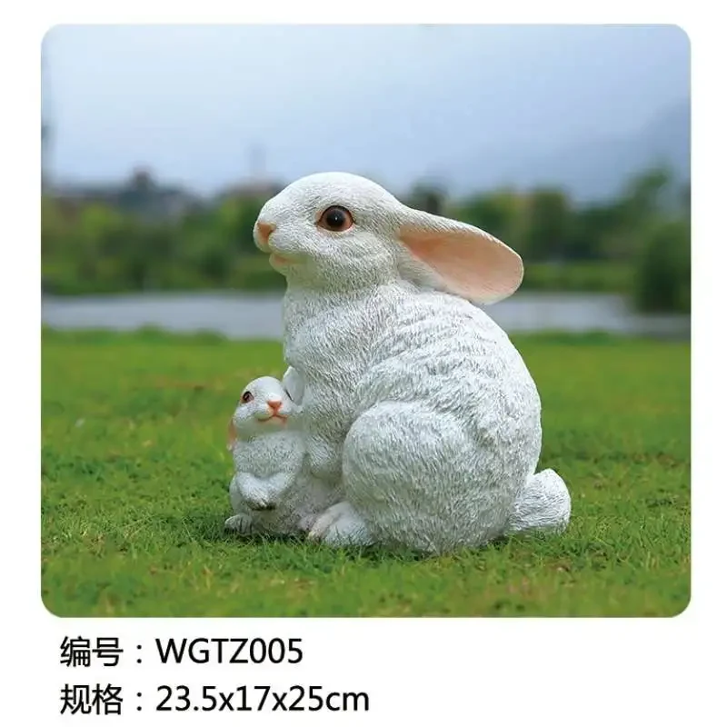 Original representative commercial visual for Outdoor Garden Life Size Resin Rabbit Statue for Sale Easter Bunny Figurine Tabletop Decoration.