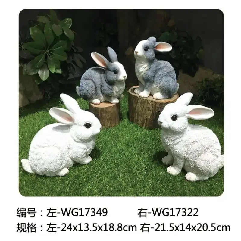 Original representative commercial visual for Outdoor Garden Life Size Resin Rabbit Statue for Sale Easter Bunny Figurine Tabletop Decoration.