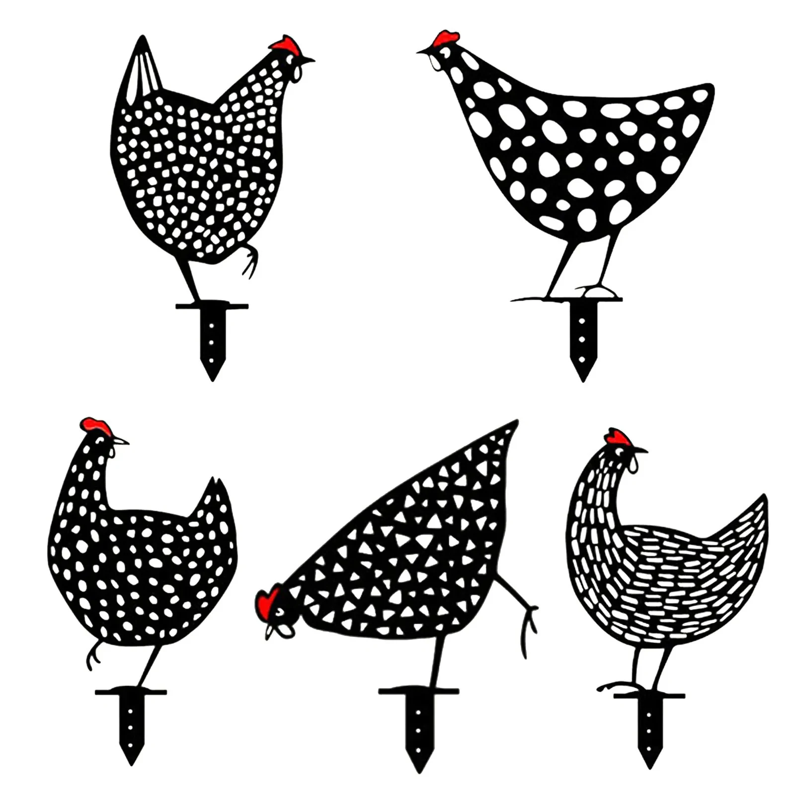 Original representative commercial visual for Gardening Ornaments Chicken Yard Art Garden Backyard Lawn Stakes Metal Hen Yard Decor Gift Easter Decoration.