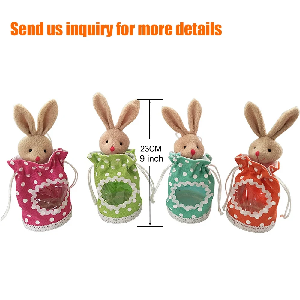 Original representative commercial visual for Wholesale Easter Bunny Bag Dot Fabric Easter Promotion Gift Personalized Ornament Rabbit Bag for Factory Direct Party Supplies.
