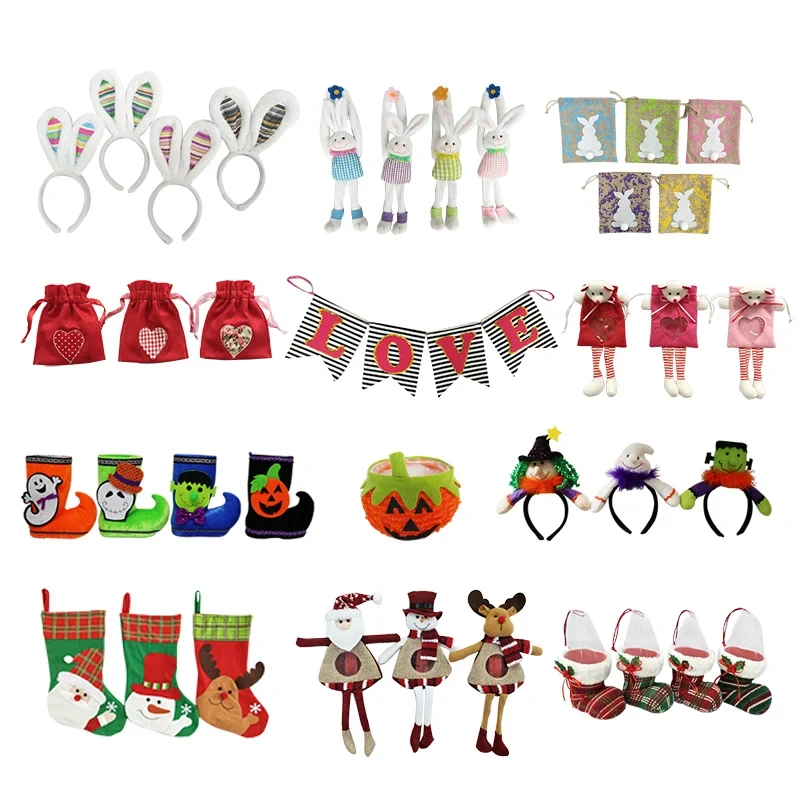 Original representative commercial visual for Wholesale Easter Bunny Bag Dot Fabric Easter Promotion Gift Personalized Ornament Rabbit Bag for Factory Direct Party Supplies.