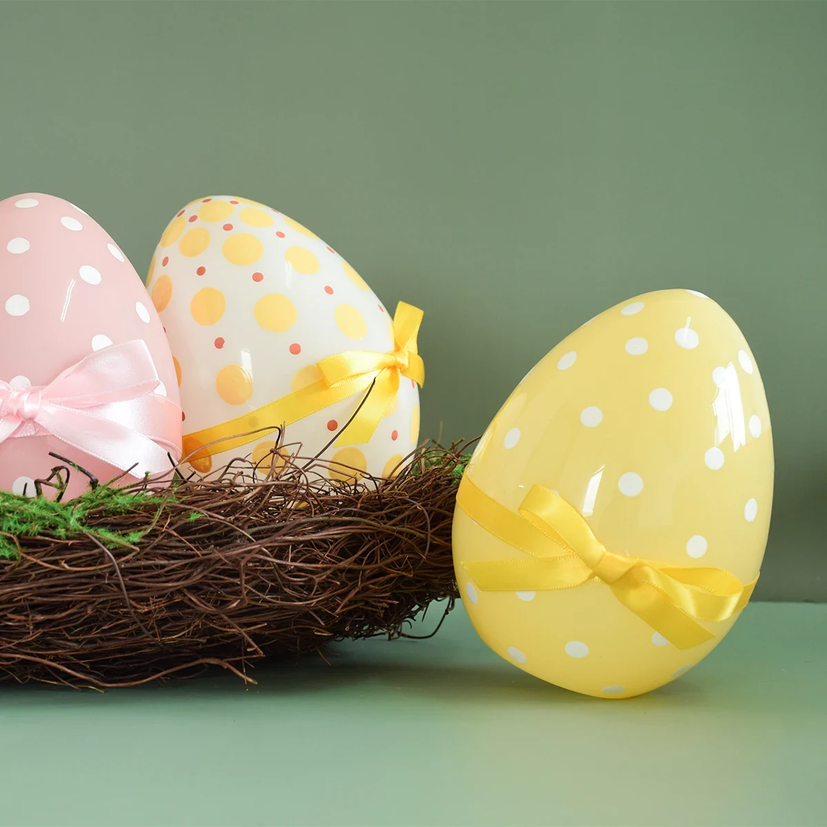 Original representative commercial visual for Wholesale Handmade Coloring Led Blown Glass Craft Easter Egg Decorations 2026 Best Selling Products with Lights.