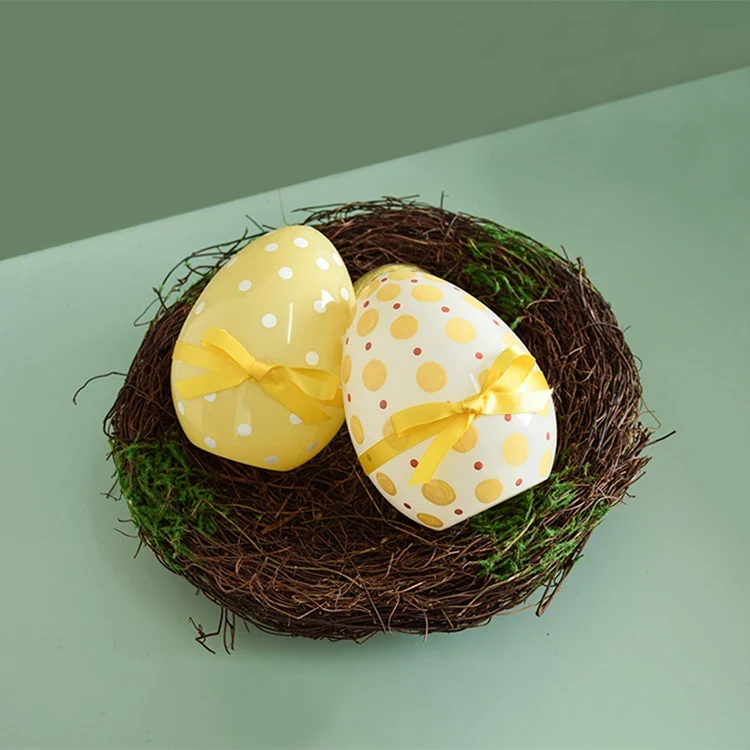 Original representative commercial visual for Wholesale Handmade Coloring Led Blown Glass Craft Easter Egg Decorations 2026 Best Selling Products with Lights.