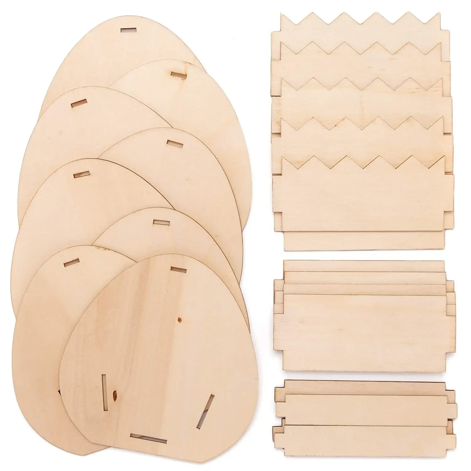 Original representative commercial visual for Unfinished Eco-friendly Plywood Easter Graffiti Egg Basket 10.5x12cm for Party Decorations.
