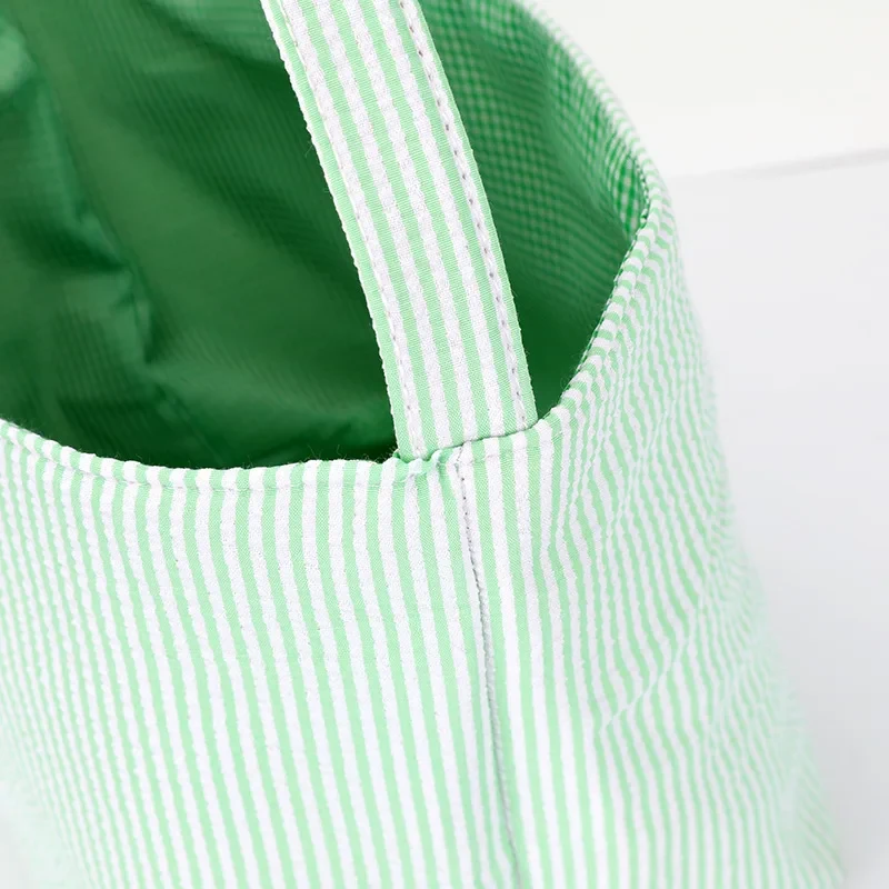 Original representative commercial visual for Top-seller Sublimation Seersucker Easter Baskets Home Decoration Blank Gift Hunt Easter Bucket.
