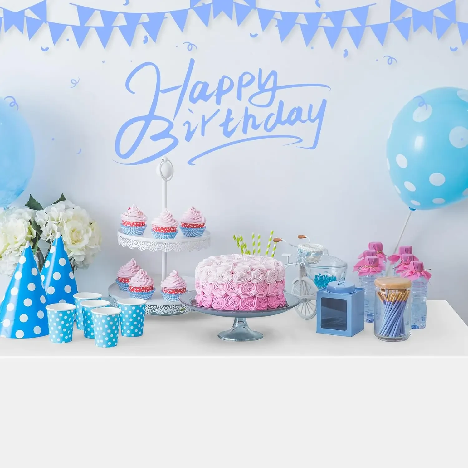 Original representative commercial visual for Customizable PE Foil Disposable Table Cover for Weddings Baby Showers Birthdays Christmas Easter Parties-Party Decoration.