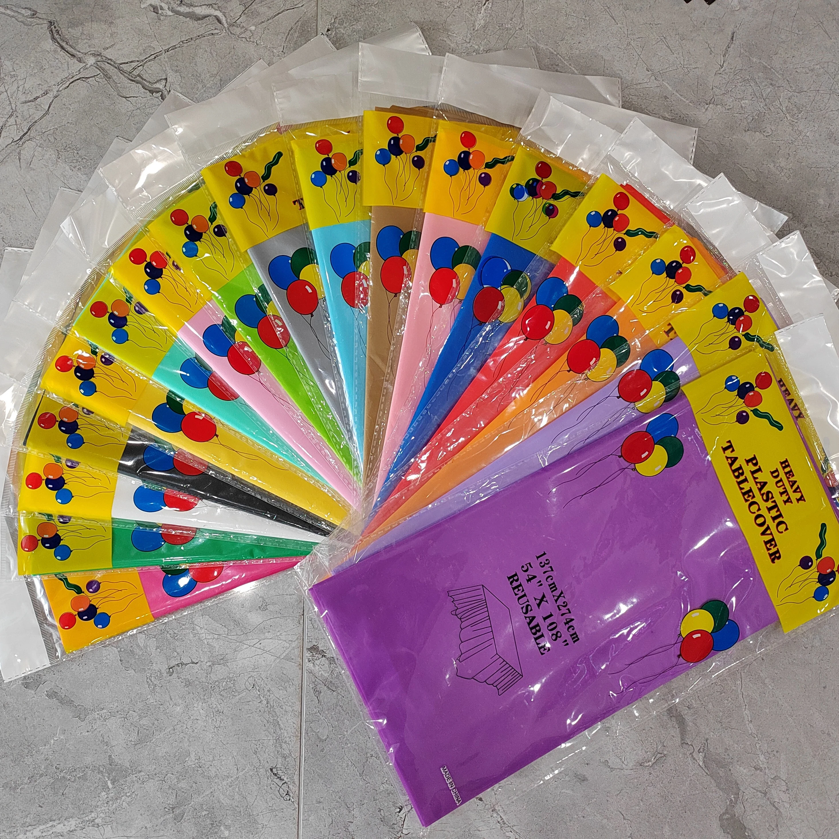 Original representative commercial visual for Customizable PE Foil Disposable Table Cover for Weddings Baby Showers Birthdays Christmas Easter Parties-Party Decoration.