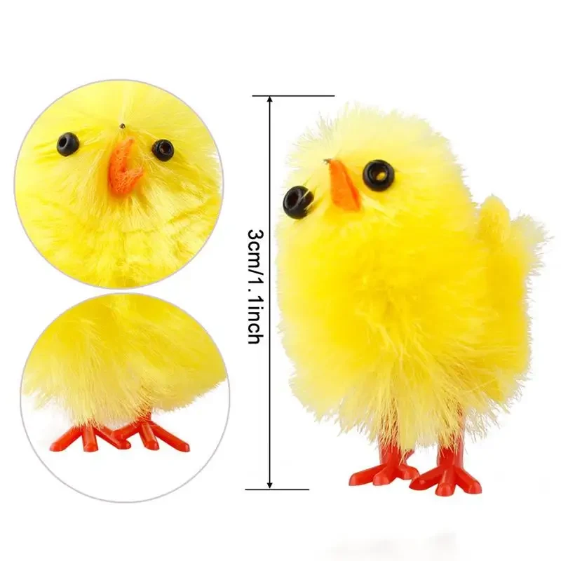 Original representative commercial visual for 60pcs Mini Easter Chicks Easter Decorative Chicken Yellow Little Chicken Hot Sale 3cm High.