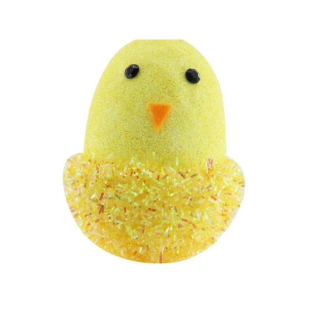Original representative commercial visual for New Arrival Handmade Easter Gift Set Cute Baby Chicks Polyfoam Glitter Easter Eggs Mini Home Decorations for Wholesale.