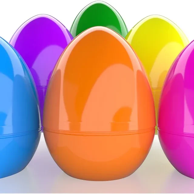 Original representative commercial visual for Wholesale Jumbo Fillable Bright Plastic Easter Eggs for Easter Decoration and Fishing Available in Various Sizes.