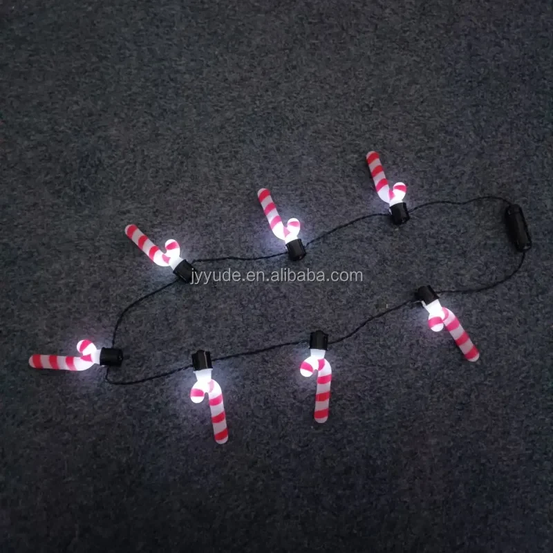 Original representative commercial visual for Christmas Candy Cane LED Necklace 7 Lights Festival Party Halloween Easter Novelty LED Lights Glowing Decorations New Year.