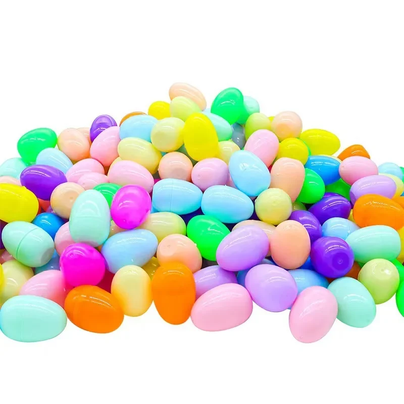 Original representative commercial visual for Empty Plastic Eggs Fillable with Candy, Treats, Presents for Toy Basket - Easter Decorations, Toy Egg Basket.