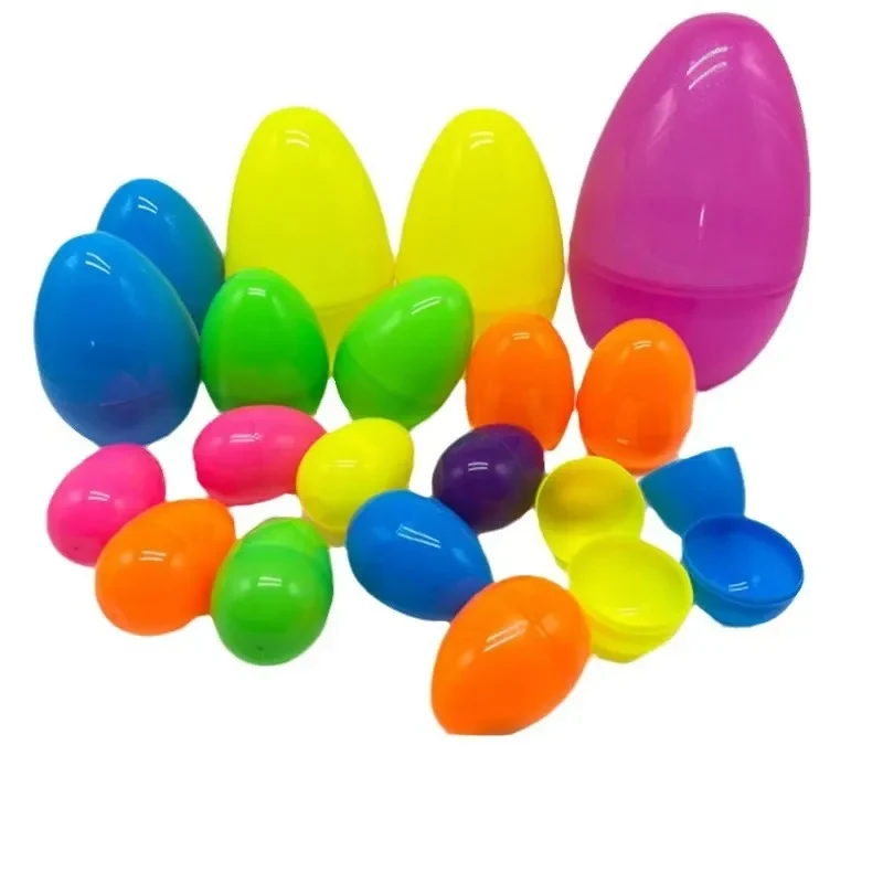 Original representative commercial visual for Empty Plastic Eggs Fillable with Candy, Treats, Presents for Toy Basket - Easter Decorations, Toy Egg Basket.