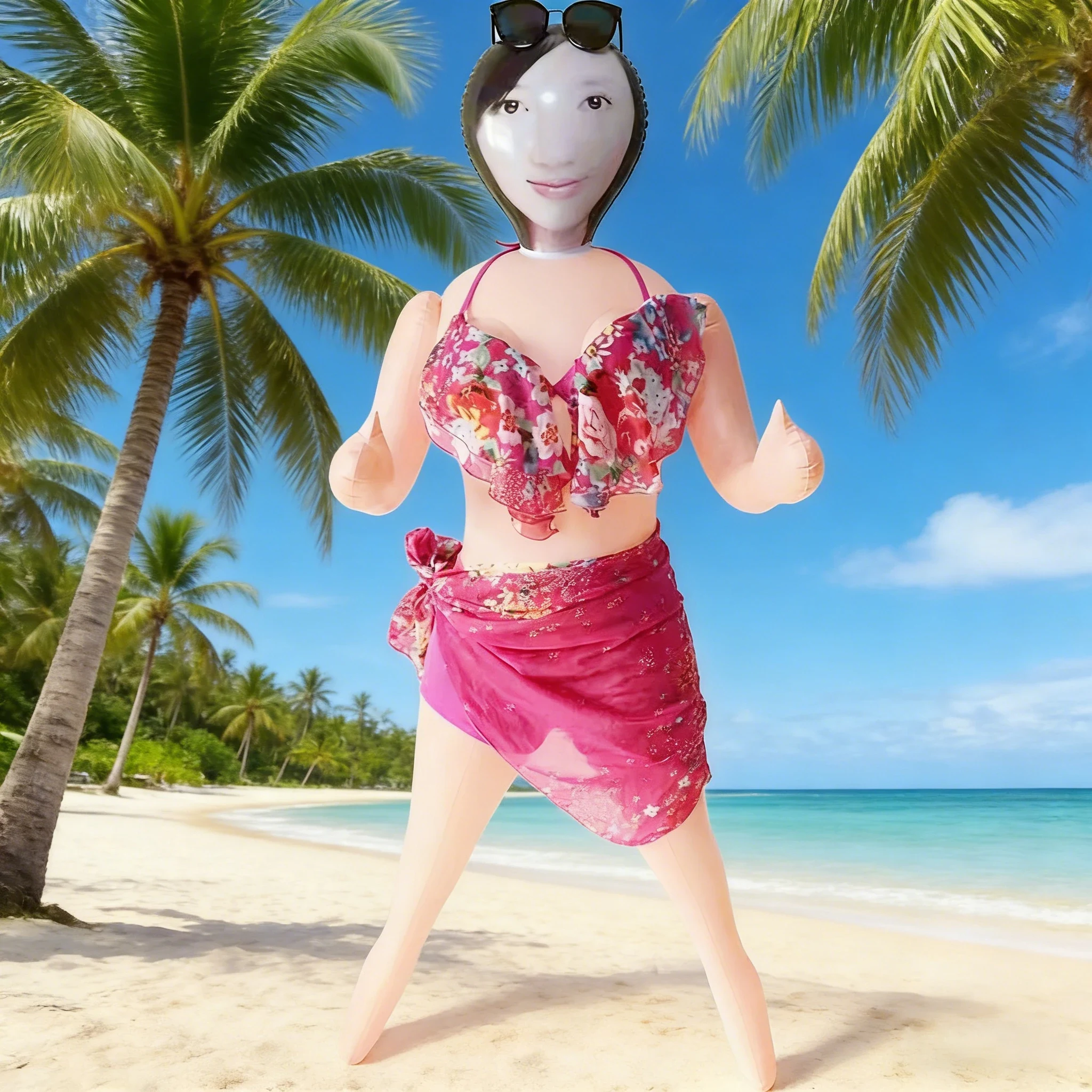 Original representative commercial visual for Customizable PVC Inflatable Foldable Female Model Simulator Doll Men Bachelorette Party Thanksgiving Easter Gifts DIY Decoration.