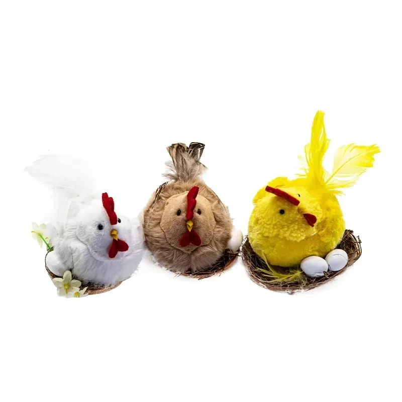 Original representative commercial visual for Hot Selling 10cm Easter Decoration Accessories Custom Hatching Chicks Toy Cute Filled Animal Home Decor.