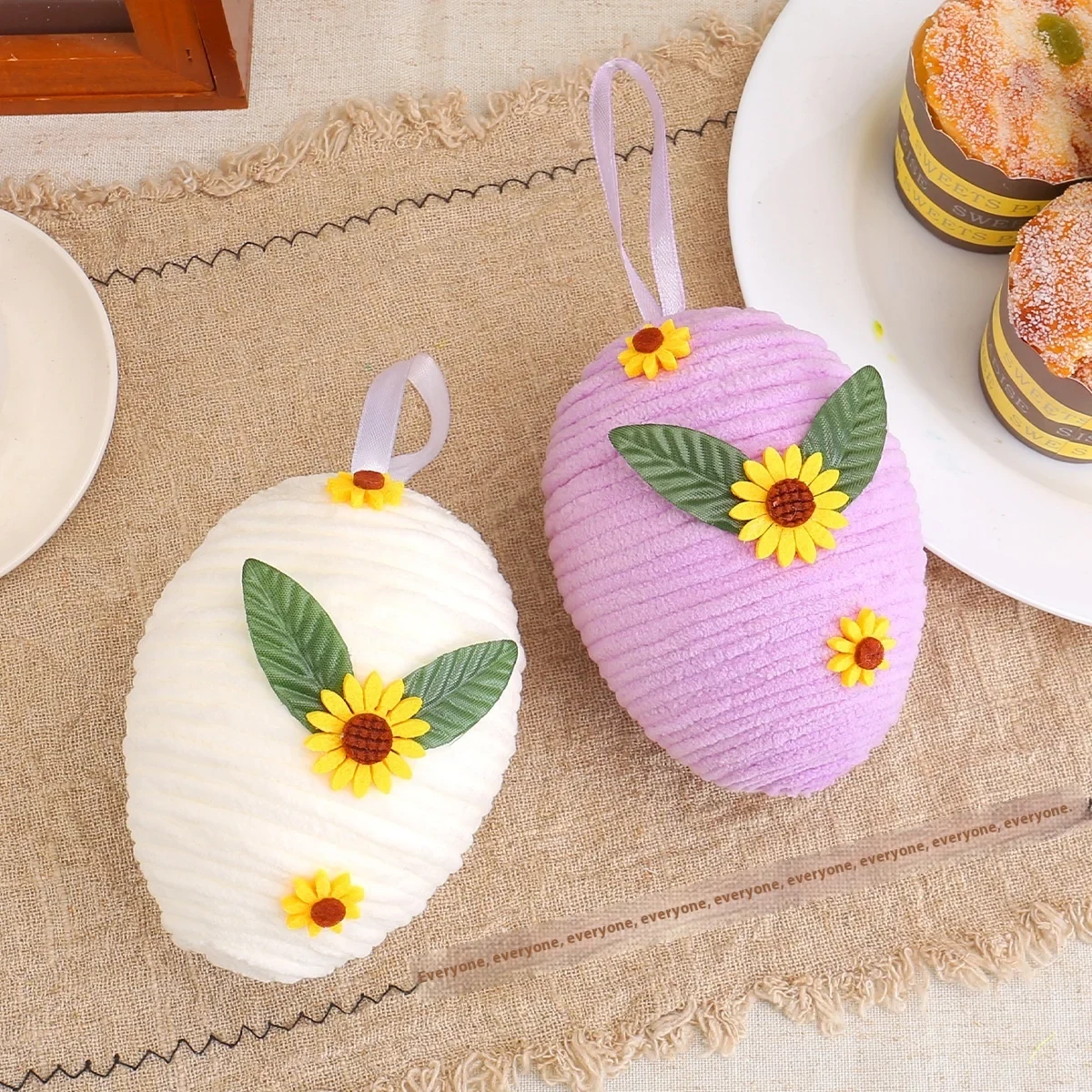 Original representative commercial visual for Wholesale Creative DIY Woven Realistic Easter Egg Ornaments New Design Party Decorations with Props for Foreign Trade.