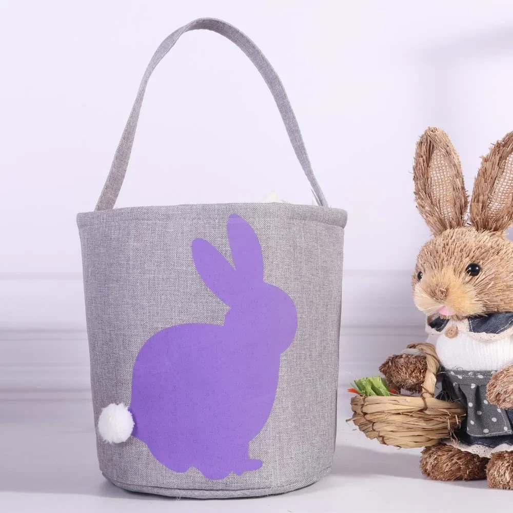 Original representative commercial visual for Wholesales New Style Embroidered Easter Decoration With Multi-color Choice Bunny Easter Baskets for Easter Festival Supplies.
