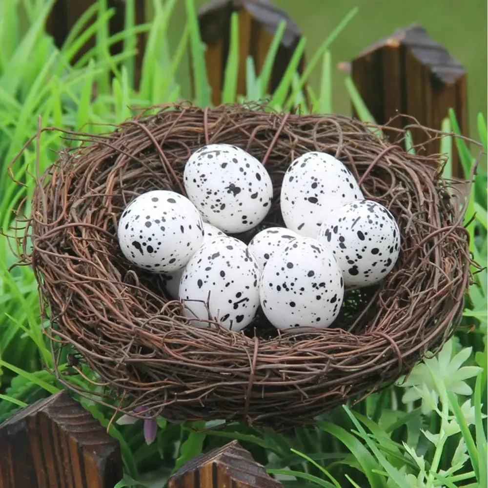 Original representative commercial visual for Wholesale Handmade Rattan Bird Nest Artificial Easter Craft for Home Decor and Party Garden Ornaments.
