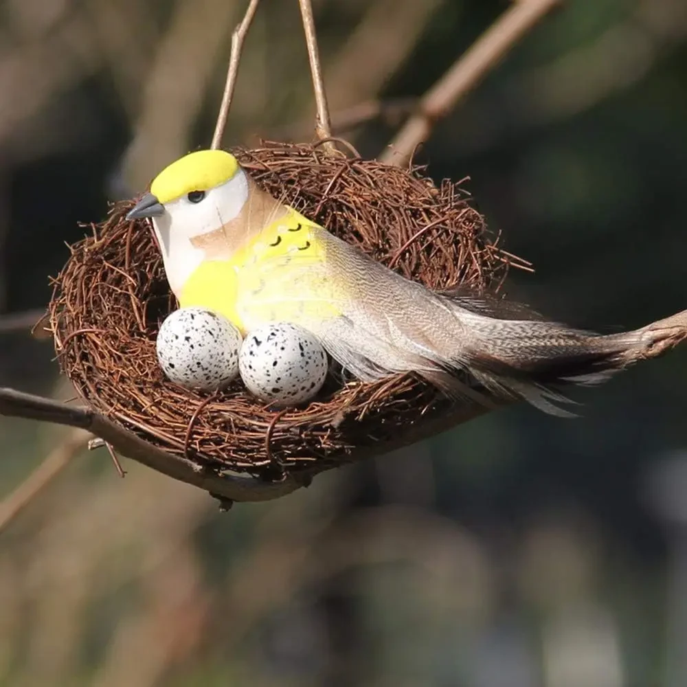 Original representative commercial visual for Wholesale Handmade Rattan Bird Nest Artificial Easter Craft for Home Decor and Party Garden Ornaments.
