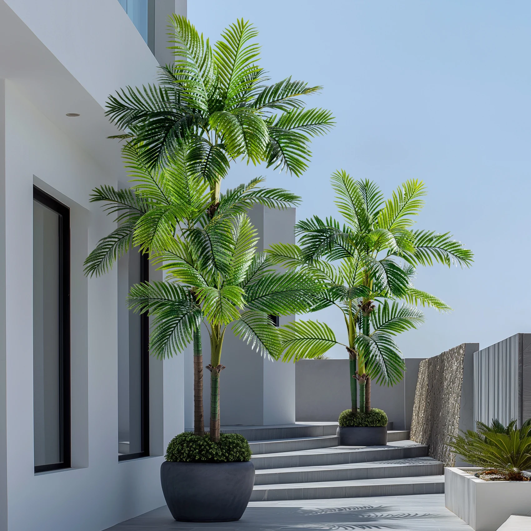 Original representative commercial visual for Modern Style Artificial Indoor Greenery Faux Plants Plastic Evergreen Christmas Tree Greenery Decoration for Birthday Easter.