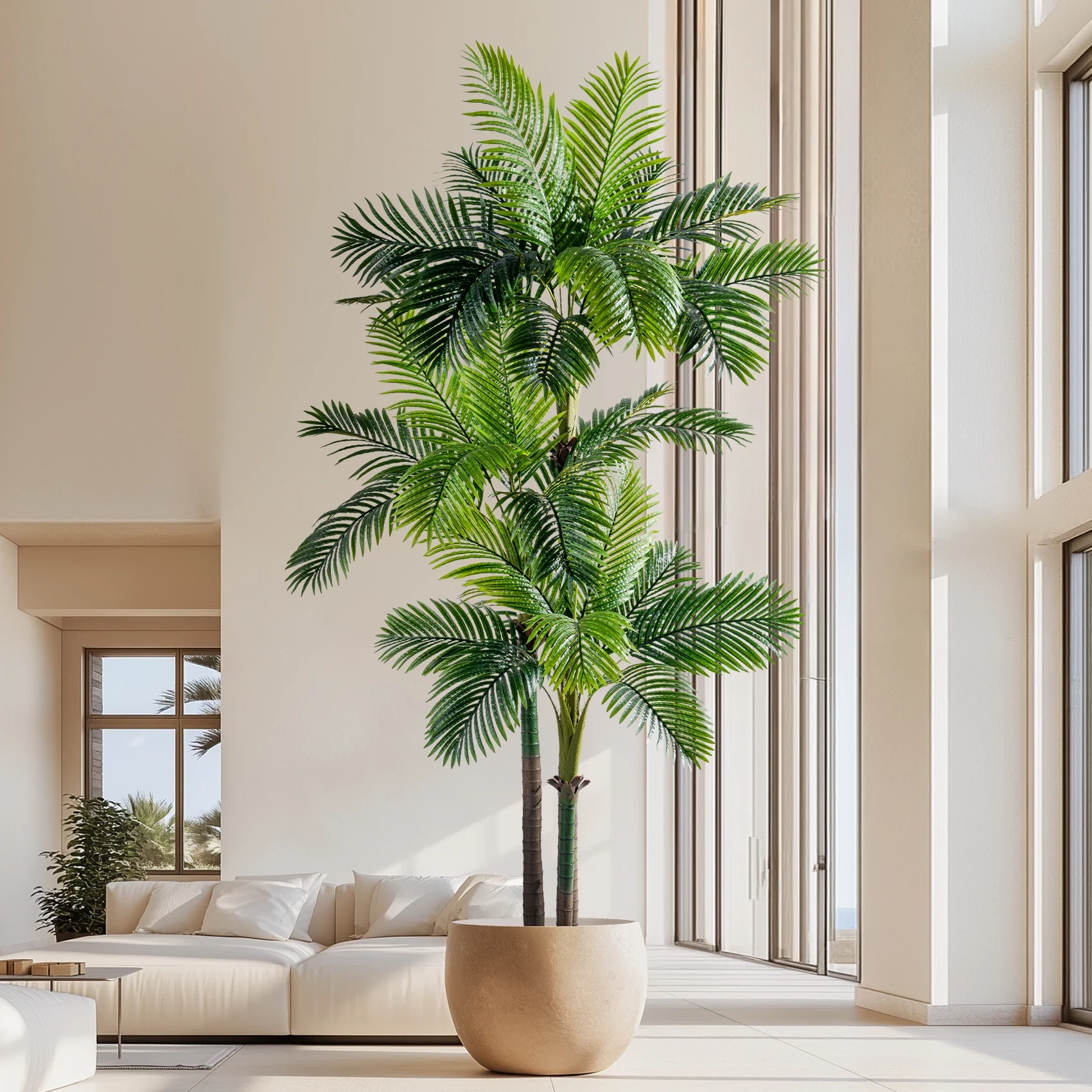 Original representative commercial visual for Modern Style Artificial Indoor Greenery Faux Plants Plastic Evergreen Christmas Tree Greenery Decoration for Birthday Easter.