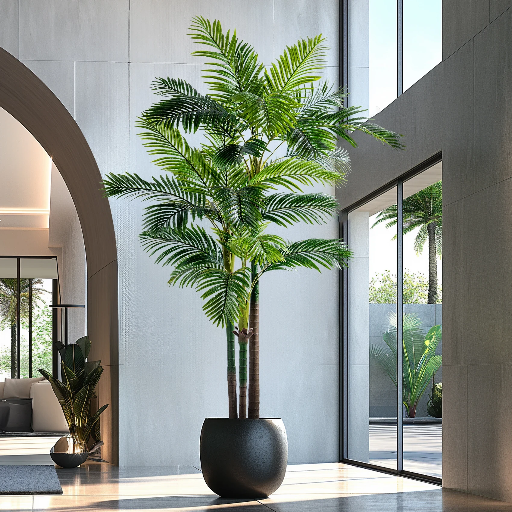 Original representative commercial visual for Modern Style Artificial Indoor Greenery Faux Plants Plastic Evergreen Christmas Tree Greenery Decoration for Birthday Easter.