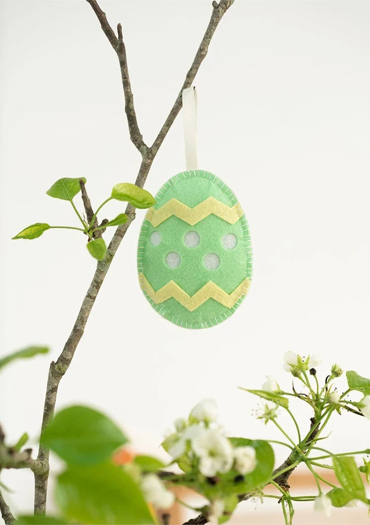 Original representative commercial visual for Vibrant Easter Egg Felt Ornaments for Home and Party Decoration.