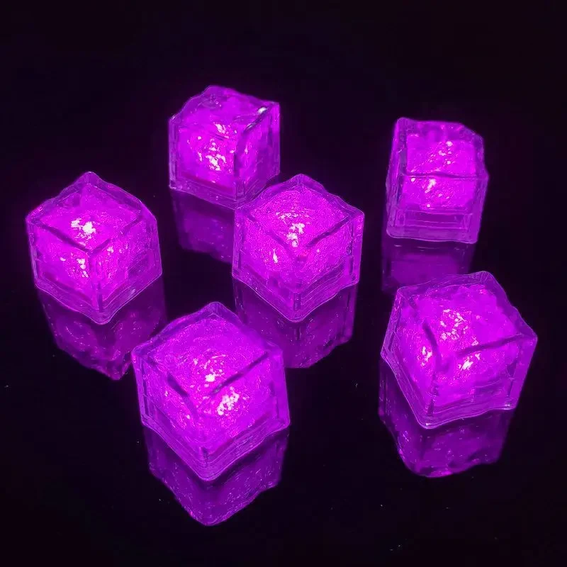 Original representative commercial visual for LED Ice Cube Bucket Waterproof Luminous Reusable Ice Cubes for Birthday Christmas Easter Halloween Wedding Bar Party Decorations.