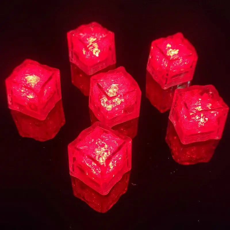 Original representative commercial visual for LED Ice Cube Bucket Waterproof Luminous Reusable Ice Cubes for Birthday Christmas Easter Halloween Wedding Bar Party Decorations.