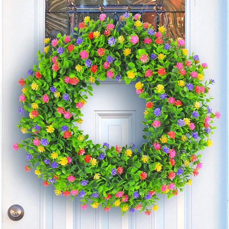 Original representative commercial visual for Wholesales Artificial Door Wreaths Decorative Flowers Christmas Easter Spring Wreaths for Front Door Home Decorations.