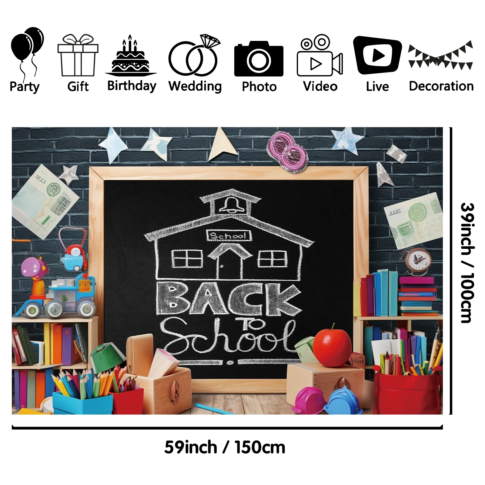 Original representative commercial visual for Happy Easter Floral Backdrop Banner 100X150cm Polyester Fabric Photography Background Party Decoration ROMANCE Style Portable.