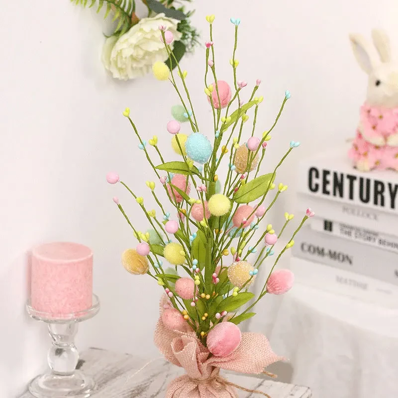 Original representative commercial visual for Easter Decorations Creative Easter Egg Decoration Tree for Home Party Scene Tabletop Decoration.