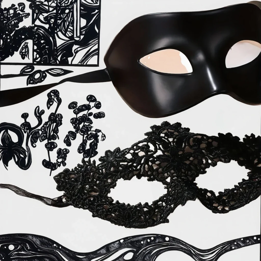 Original representative commercial visual for Half Face Fox Mask Venetian Masquerade Tiara Sexy Eye Mask Black Exquisite Lace Edge Plastic Women Men Easter Party Decoration.
