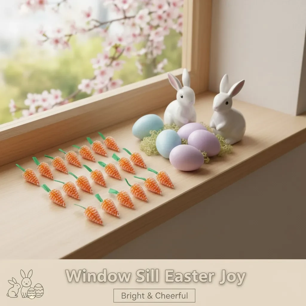 Original representative commercial visual for 20pcs Radish Decorations Artificial Carrot Children's Gifts Easter Party Props Creative Easter Bottle Brush Carrot.