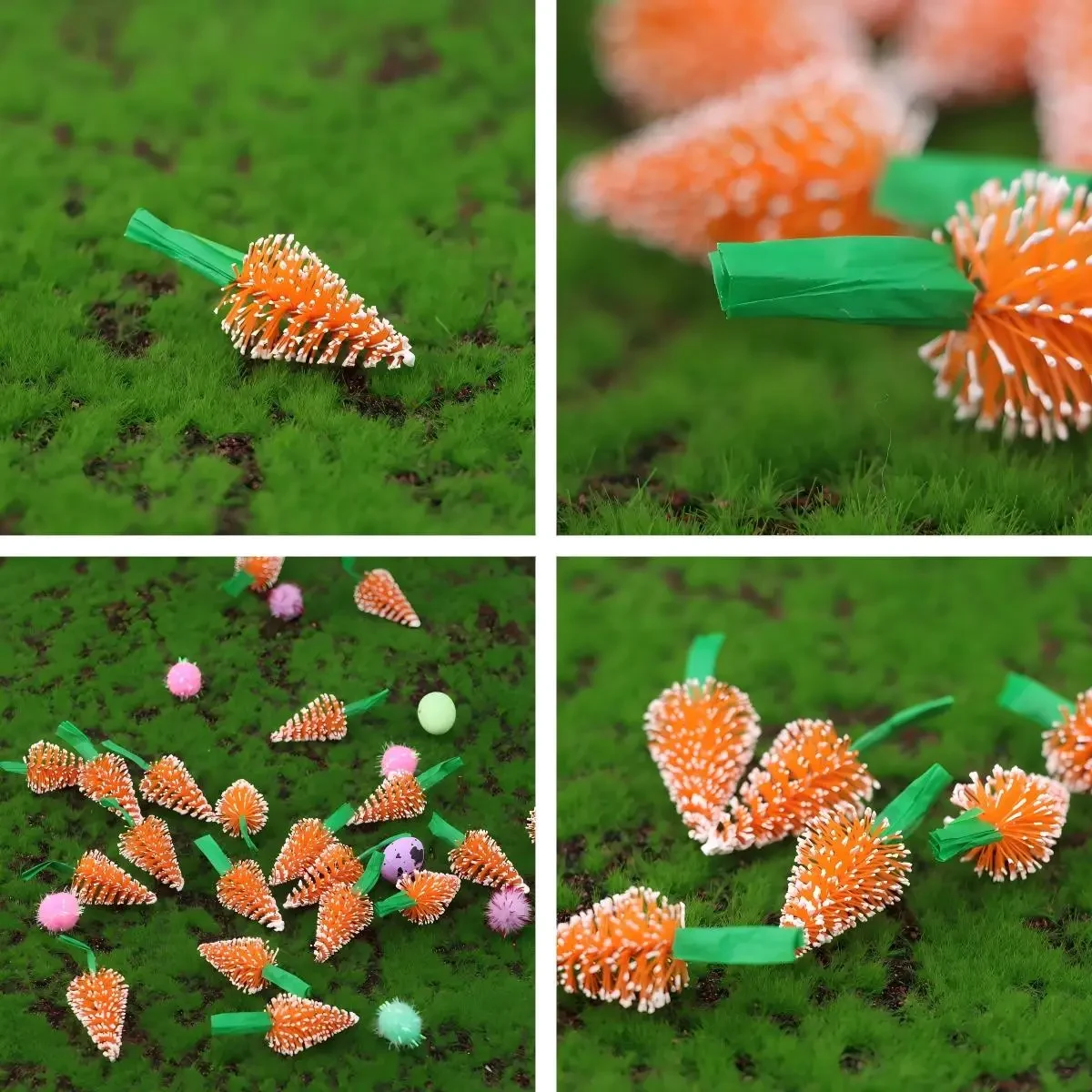 Original representative commercial visual for 20pcs Radish Decorations Artificial Carrot Children's Gifts Easter Party Props Creative Easter Bottle Brush Carrot.