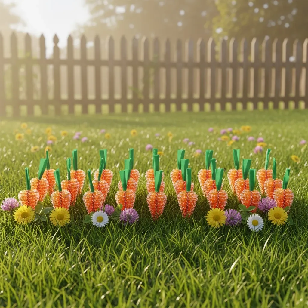Original representative commercial visual for 20pcs Radish Decorations Artificial Carrot Children's Gifts Easter Party Props Creative Easter Bottle Brush Carrot.