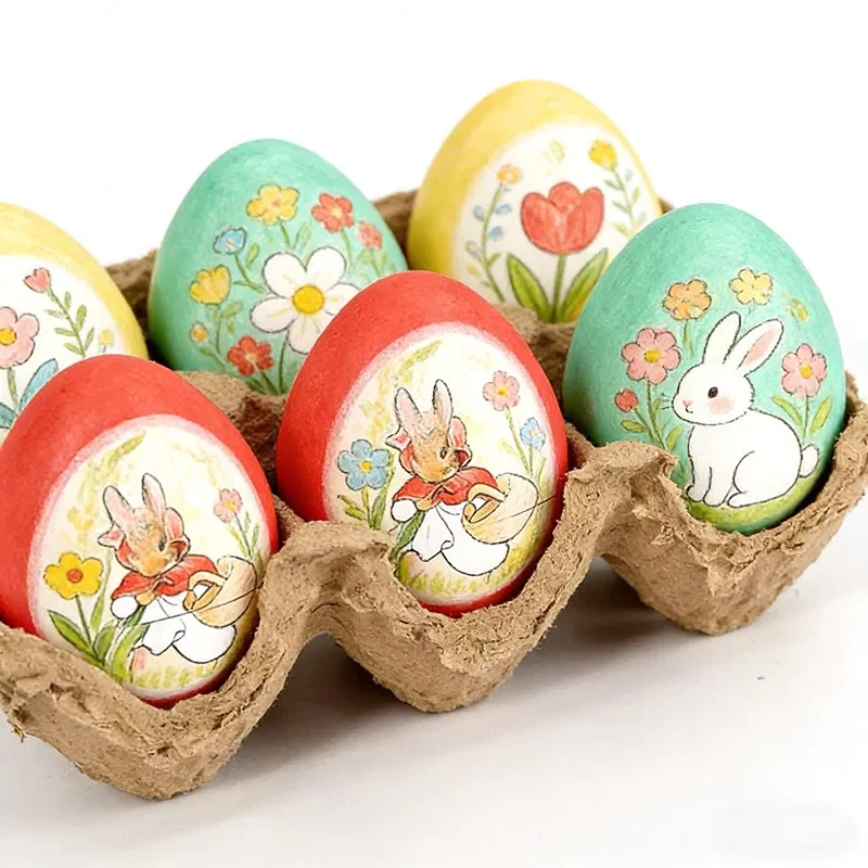 Original representative commercial visual for High Quality Custom Easter Bunny Paper Pulp Eco Friendly Egg Perfect for Easter Decorations..