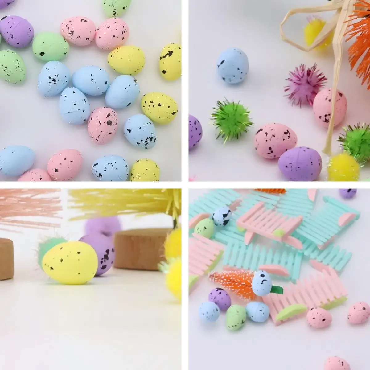 Original representative commercial visual for SANWEI Factory Price Reusable Portable Photo Props Bird Nest Decor Artificial Foam Easter Eggs for Easter Decoration.