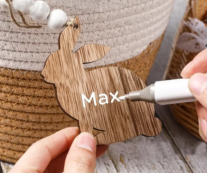 Original representative commercial visual for EASTER WOODEN BUNNY RABBIT HANGING DECORATION.