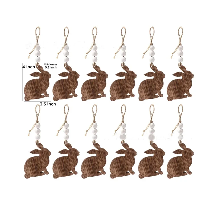 Original representative commercial visual for EASTER WOODEN BUNNY RABBIT HANGING DECORATION.
