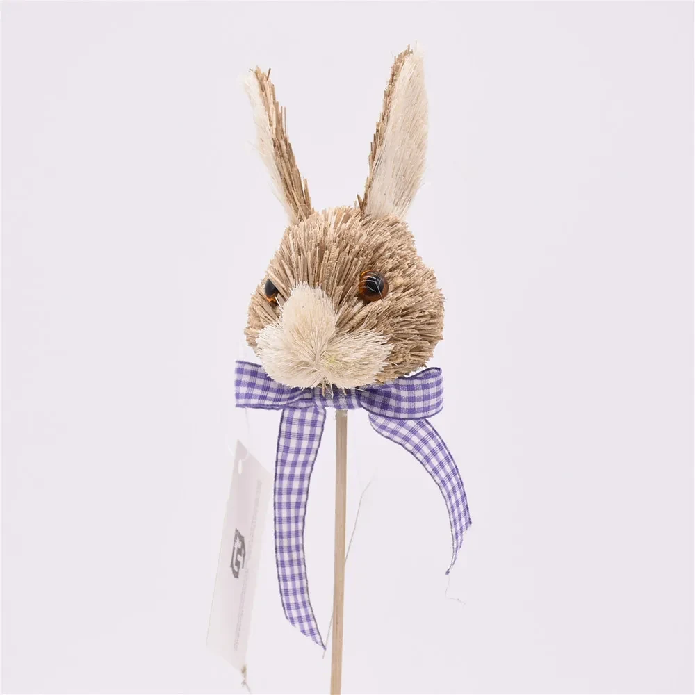 Original representative commercial visual for Hot Sale Easter Decorations Easter Straw Rabbit Bunny Picks for Party Decorations.