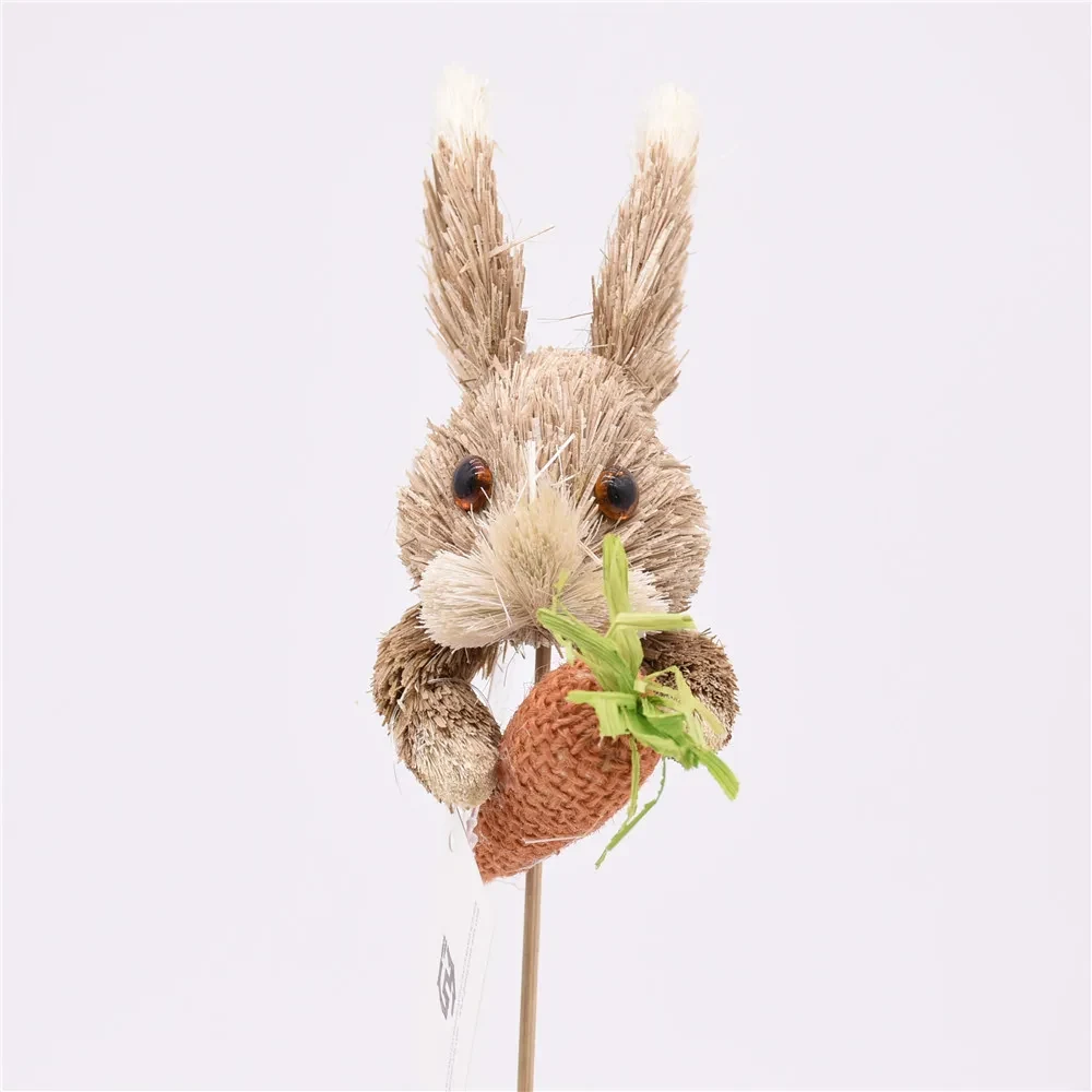 Original representative commercial visual for Hot Sale Easter Decorations Easter Straw Rabbit Bunny Picks for Party Decorations.
