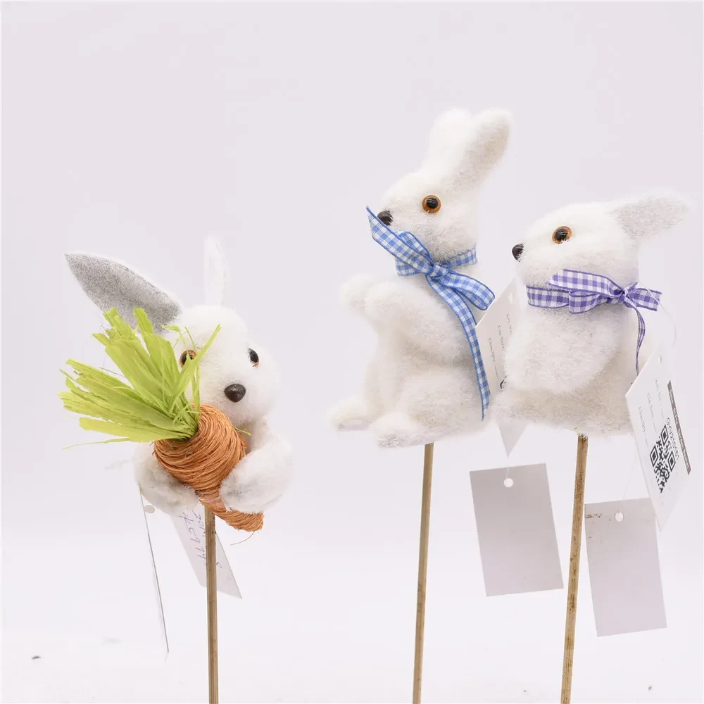 Original representative commercial visual for Hot Sale Easter Decorations Easter Straw Rabbit Bunny Picks for Party Decorations.
