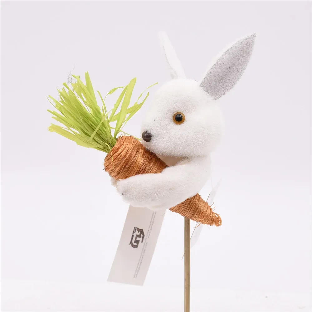 Original representative commercial visual for Hot Sale Easter Decorations Easter Straw Rabbit Bunny Picks for Party Decorations.
