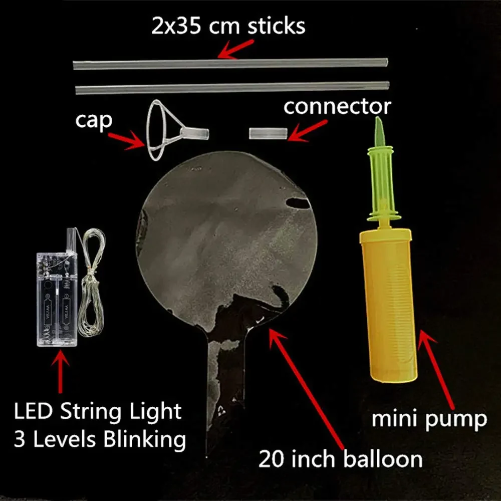 Original representative commercial visual for New Design LED Party Bobo Balloon Set Bulk Colorful Light Graduation Thanksgiving Wedding Christmas Halloween Easter Decorations.