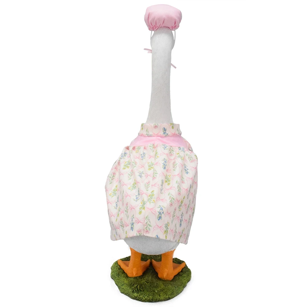 Original representative commercial visual for Custom Spring Easter Farmhouse Style Garden Decor Fits 23 Inch Porch Goose Spring Pink Flower Summer Goose Outfits.
