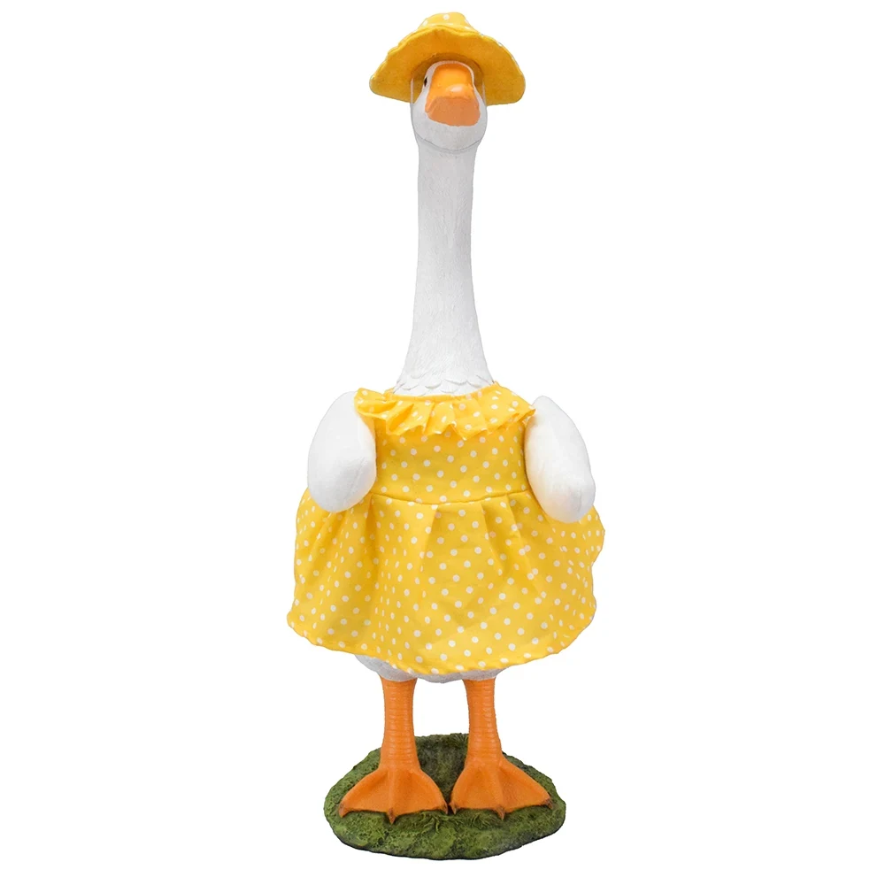Original representative commercial visual for Custom Spring Easter Farmhouse Style Garden Decor Fits 23 Inch Porch Goose Spring Pink Flower Summer Goose Outfits.
