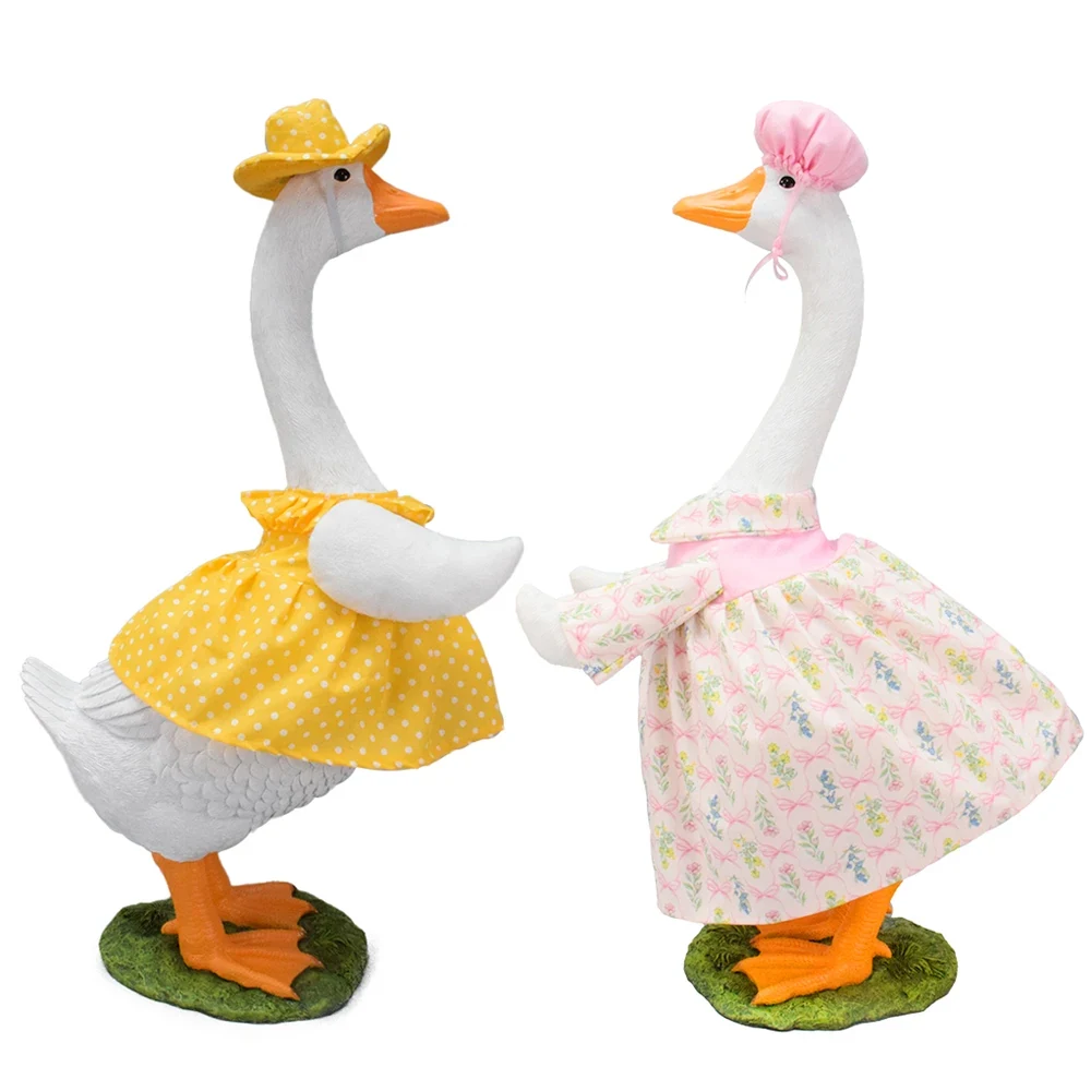 Original representative commercial visual for Custom Spring Easter Farmhouse Style Garden Decor Fits 23 Inch Porch Goose Spring Pink Flower Summer Goose Outfits.